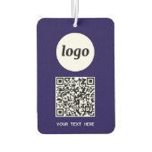 Logo QR Code Text Business Werbung Navy Blue Autolufterfrischer (Rückseite)