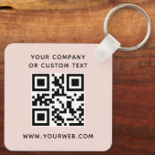 Logo, QR-Code Text doppelseitig hellrot rot Schlüsselanhänger (Rückseite)