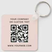 Logo, QR-Code Text doppelseitig hellrot rot Schlüsselanhänger (Rückseite)