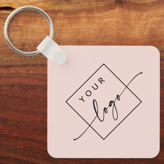 Logo, QR-Code Text doppelseitig hellrot rot Schlüsselanhänger (Vorderseite)