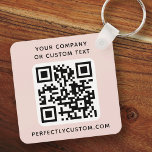 Logo, QR code text double sided light blush pink Schlüsselanhänger<br><div class="desc">Double sided keychain with your custom logo,  QR code and custom text on a light blush pink or custom color background. Change fonts and font colors,  move and resize elements with the design tool.</div>