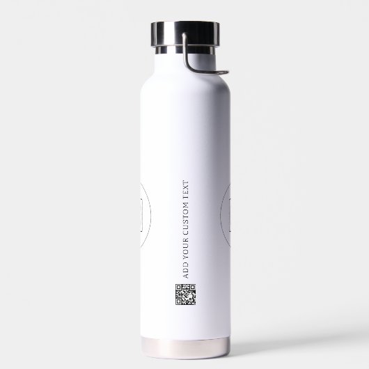 Logo QR-Code Text Geschäftsbranding Förderung Trinkflasche (Links)