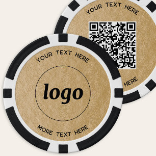 Logo-QR-Code-Text Geschäftsförderungs-Gold Pokerchips
