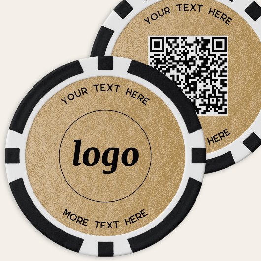 Logo-QR-Code-Text Geschäftsförderungs-Gold Pokerchips