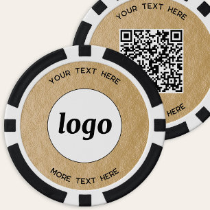 Logo-QR-Code-Text Geschäftsförderungs-Gold Pokerchips
