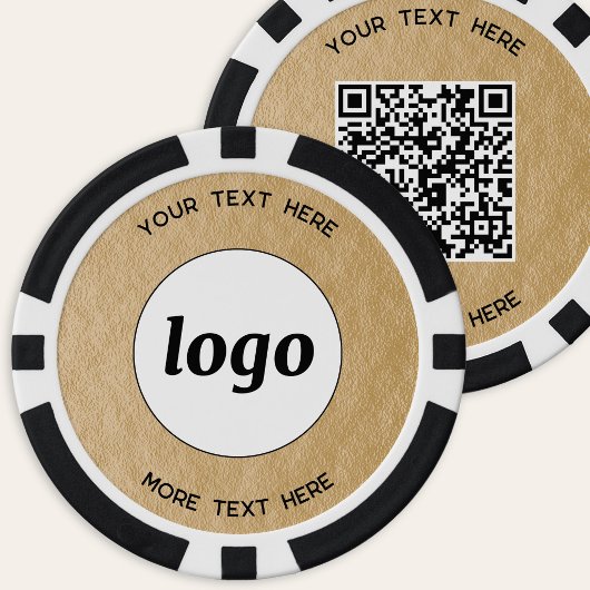 Logo-QR-Code-Text Geschäftsförderungs-Gold Pokerchips
