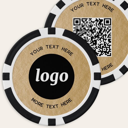 Logo-QR-Code-Text Geschäftsförderungs-Gold Pokerchips