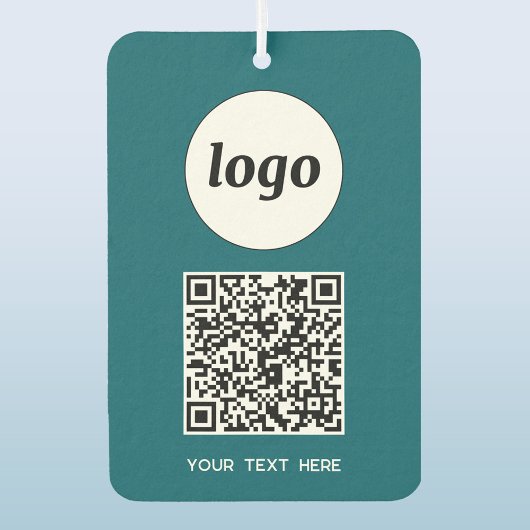 Logo-QR-Code Text Geschäftswerbung Aquamarin grün Autolufterfrischer