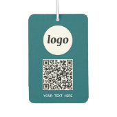 Logo-QR-Code Text Geschäftswerbung Aquamarin grün Autolufterfrischer (Vorderseite)