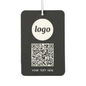 Logo QR Code Text Geschäftswerbung schwarz Autolufterfrischer (Vorderseite)