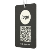 Logo QR Code Text Geschäftswerbung schwarz Autolufterfrischer (Links)