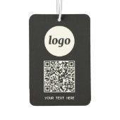 Logo QR Code Text Geschäftswerbung schwarz Autolufterfrischer (Rückseite)