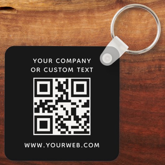 Logo, QR-Code-Text mit doppelseitiger Helligkeit Schlüsselanhänger (Rückseite)