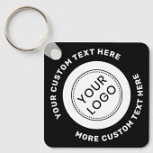 Logo, QR-Code und benutzerdefinierter Text in dopp Schlüsselanhänger (Vorderseite)