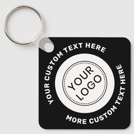 Logo, QR-Code und benutzerdefinierter Text in dopp Schlüsselanhänger (Vorderseite)