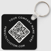 Logo, QR-Code und benutzerdefinierter Text in dopp Schlüsselanhänger (Rückseite)