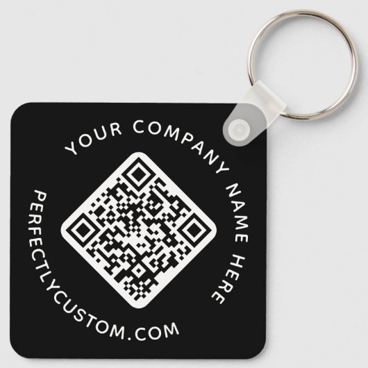 Logo, QR-Code und benutzerdefinierter Text in dopp Schlüsselanhänger (Rückseite)