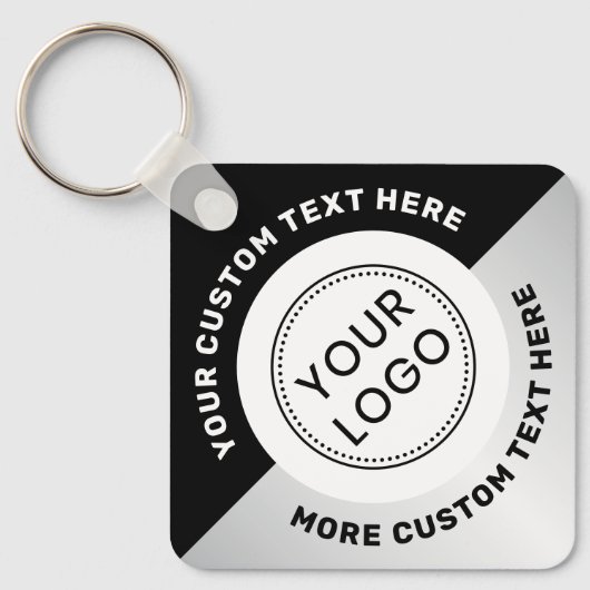 Logo QR-Code und schwarz-grauer Farbverlauf Schlüsselanhänger (Vorderseite)