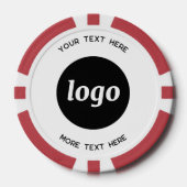 Logo-QR-Code und Text für Business-Werbung Pokerchips (Vorderseite)