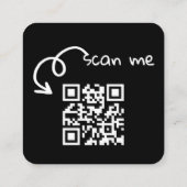 Logo-QR-Code und Text individuell angepasst Quadratische Visitenkarte (Rückseite)