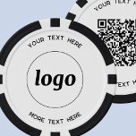 Logo QR-Code und Textwerbung Pokerchips<br><div class="desc">Einfaches Logo mit QR-Code und individuellem Text zur Werbung für Ihr Unternehmen. Ersetzen Sie das Logo,  die QR-Code-Ziel-Website und Text mit Ihrem eigenen,  um anzupassen. Minimalistisch und beruflich,  um Ihre Marke widerzuspiegeln.</div>