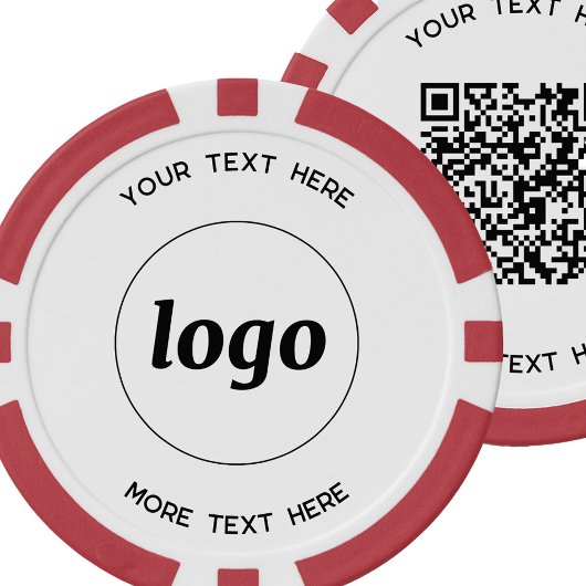 Logo QR-Code und Textwerbung Pokerchips