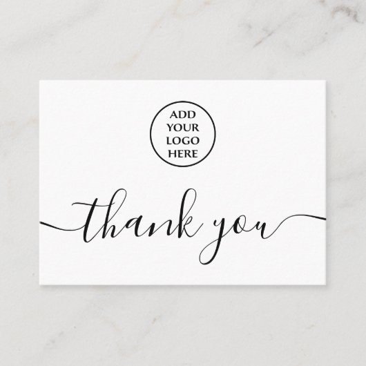 Logo QR Code Vielen Dank für Ihre Schwarz-weiße Be Visitenkarte (Vorderseite)