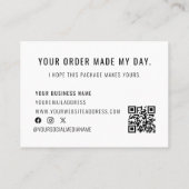 Logo QR Code Vielen Dank für Ihre Schwarz-weiße Be Visitenkarte (Rückseite)