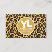 Logo QR-Code Vorlage Leopard Print Rockabily Visitenkarte (Vorderseite)