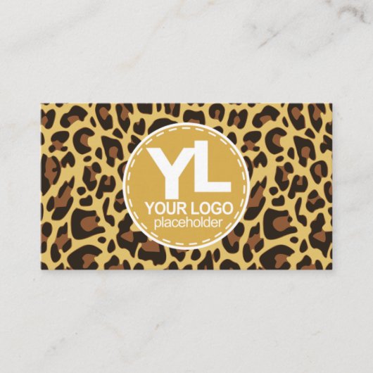 Logo QR-Code Vorlage Leopard Print Rockabily Visitenkarte (Vorderseite)