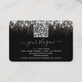 Logo QR-Code Vorlage Leuchtender Platinsilber Visitenkarte (Rückseite)