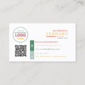 Logo QR Code Weißer Farbton Text Bäckerei Visitenkarte (Rückseite)