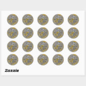 Logo QR Code Werbeaktion Online Shop Marble Gold Runder Aufkleber (Blatt)