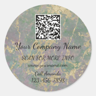 Logo-QR-Code Werbeaktion Online-Shop-Marmor Runder Aufkleber