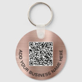 Logo QR Code Werbeaktion Rose Gold Schlüsselanhänger (Vorderseite)