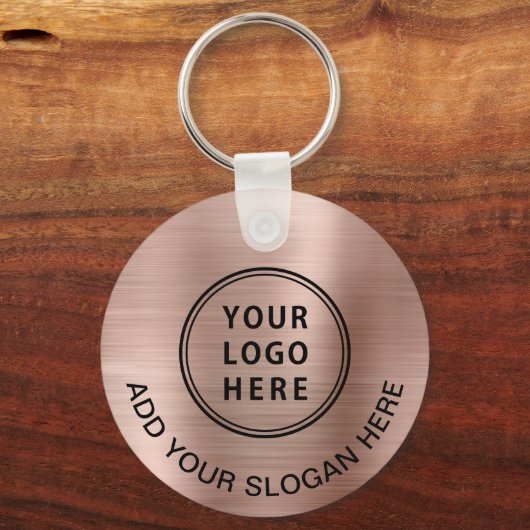 Logo QR Code Werbeaktion Rose Gold Schlüsselanhänger (Rückseite)