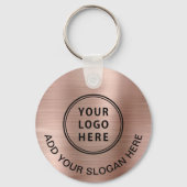 Logo QR Code Werbeaktion Rose Gold Schlüsselanhänger (Rückseite)