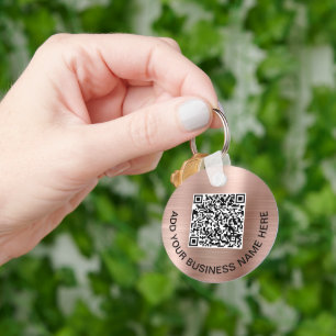 Logo QR Code Werbeaktion Rose Gold Schlüsselanhänger
