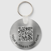 Logo QR-Code Werbeanhänger Silber Schlüsselanhänger (Vorderseite)