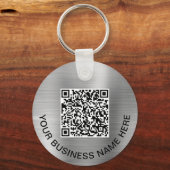 Logo QR-Code Werbeanhänger Silber Schlüsselanhänger (Vorderseite)