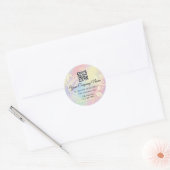 Logo QR Code Werbeshop Ombre Blumenschrift Runder Aufkleber (Umschlag)