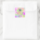 Logo QR-Code Werbeshop-Symbol Rosa Quadratischer Aufkleber (Tasche)