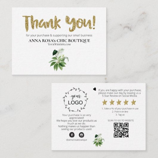 *~* LOGO QR DANK IHNEN EXOTIC TROPICAL AP8 BEGLEITKARTE (Vorne/Hinten)