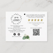 ~ LOGO QR DANK SIE überprüfen BOTANISCHE EXOTISCHE Begleitkarte (Rückseite)