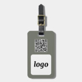 Logo QR-Kode Sage Green Business Werbung Gepäckanhänger (Vorderseite vertikal)
