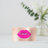 Logo-QR-Logos für Rose-Blush-Lippen-Makeup-Logo Visitenkarte (Stehend Vorderseite)