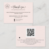 *~* Logo QR Minimal einfach Danke Branding Begleitkarte (Vorne/Hinten)