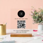 Logo QR Minimalist Acrylschild (Hochzeit)