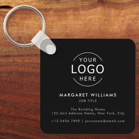 Logo QR Minimalistische Berufliche Visitenkarte Schlüsselanhänger (Vorderseite)