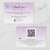 *~* Logo QR Ombre Glitzer Vielen Dank Branding Begleitkarte (Vorne/Hinten)